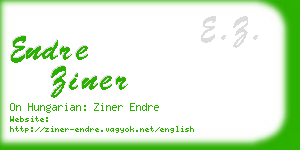 endre ziner business card